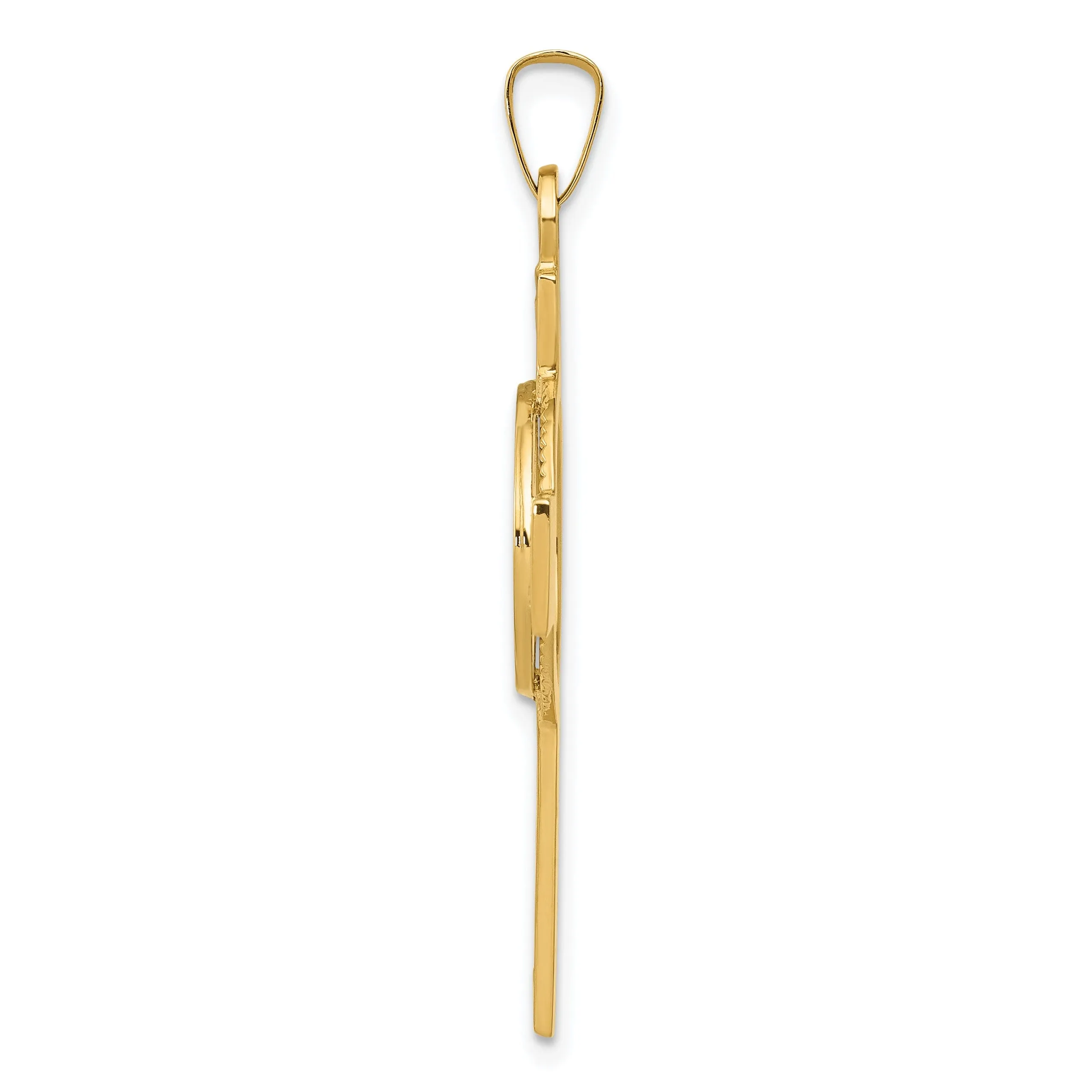 14k Yellow Gold Cross St Anthony Medal Pendant