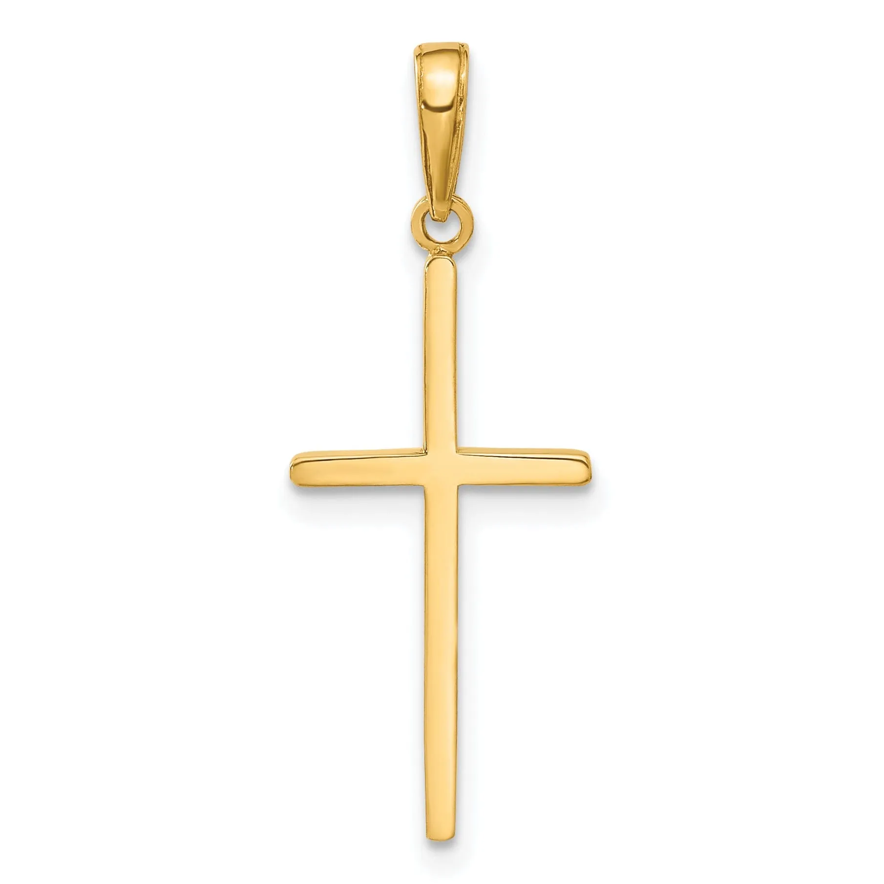 14k Yellow Gold Polished Cross Pendant