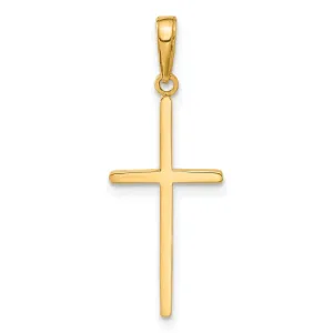 14k Yellow Gold Polished Cross Pendant