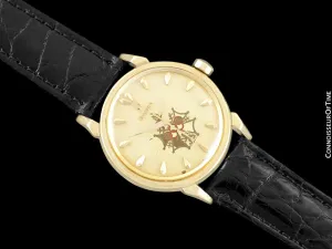 1956 Omega Seamaster Olympic XVI Mens Vintage 18K Gold Watch - Very Rare Cross of Merit Dial