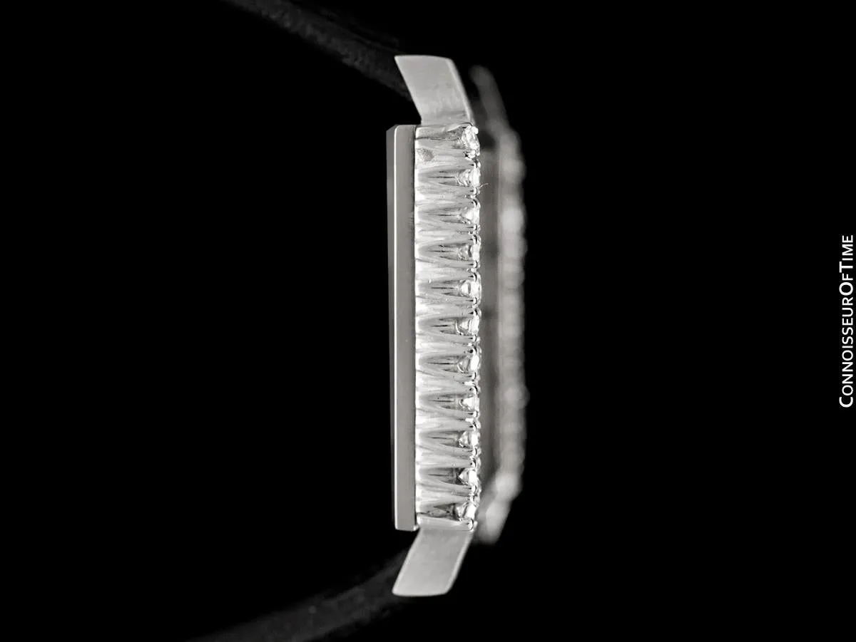 1960's Patek Philippe Vintage Mens Midsize Handwound Watch, Ref. 3519 - 18K White Gold & Diamonds