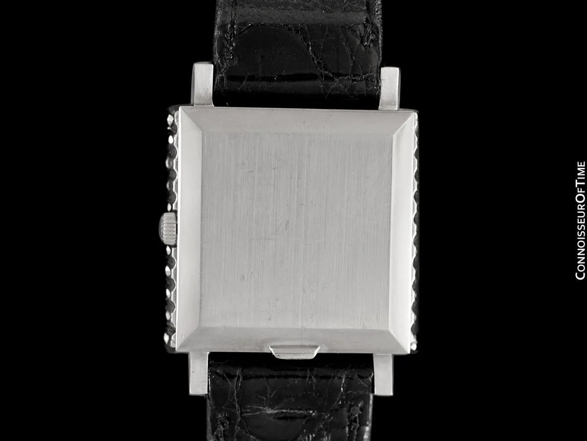 1960's Patek Philippe Vintage Mens Midsize Handwound Watch, Ref. 3519 - 18K White Gold & Diamonds