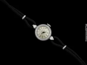 1960's Rolex Ladies Dress Watch with Silver Dial - 14K White Gold & Diamonds