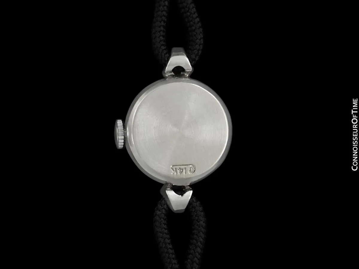 1960's Rolex Ladies Dress Watch with Silver Dial - 14K White Gold & Diamonds