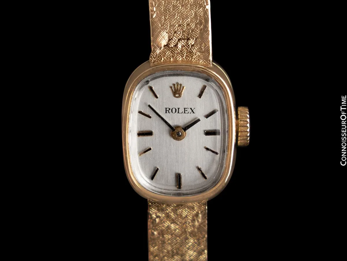 1960's Rolex Vintage Ladies Bracelet Dress Watch - 14K Gold
