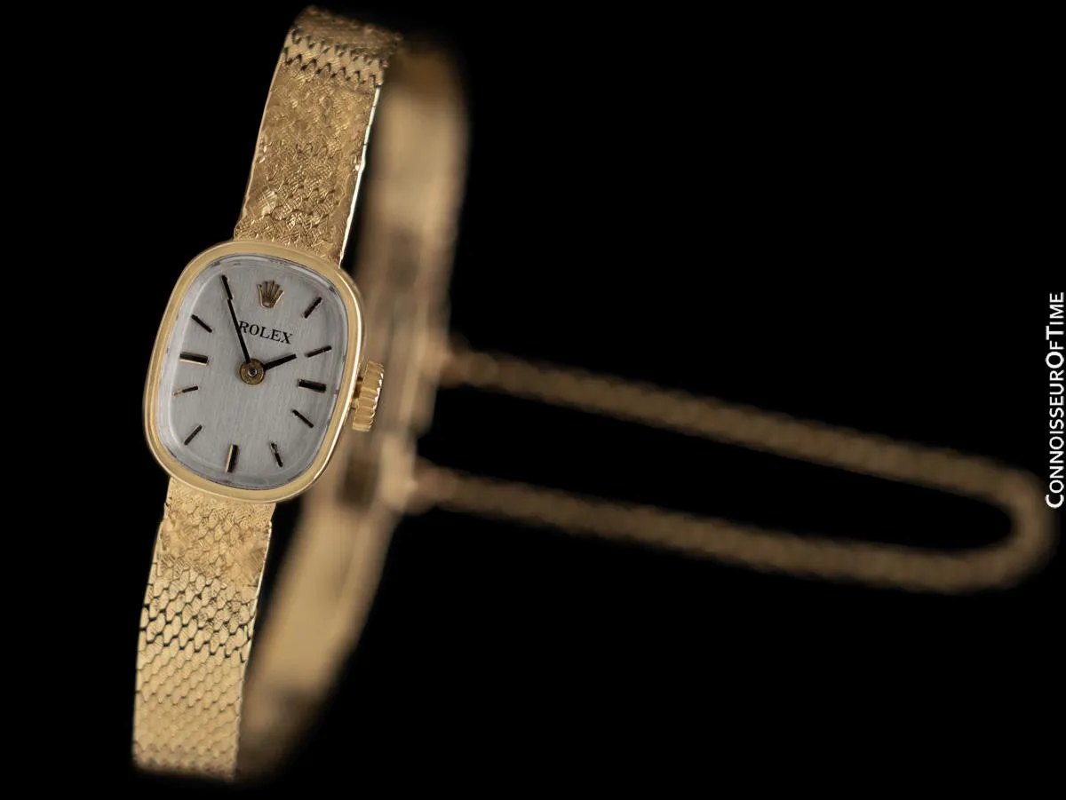 1960's Rolex Vintage Ladies Bracelet Dress Watch - 14K Gold