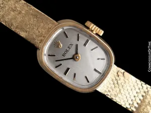 1960's Rolex Vintage Ladies Bracelet Dress Watch - 14K Gold