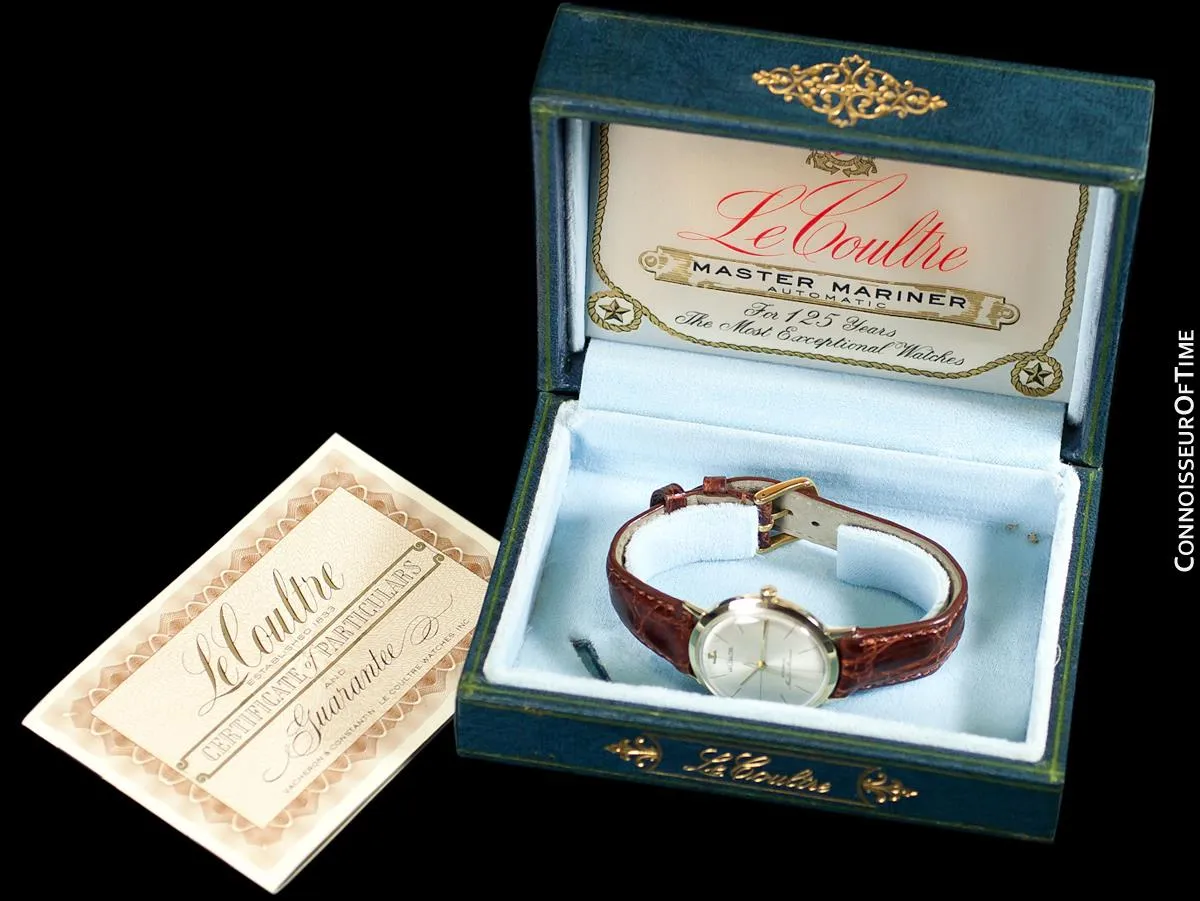 1961 Jaeger-LeCoultre Master Mariner Vintage Mens 14K Gold Watch - Box & Booklet