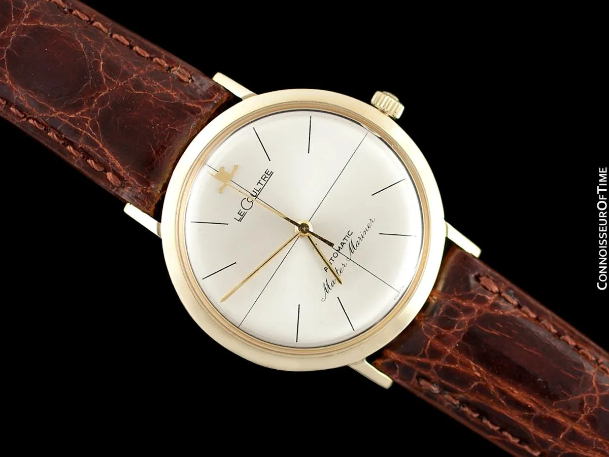 1961 Jaeger-LeCoultre Master Mariner Vintage Mens 14K Gold Watch - Box & Booklet