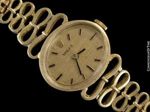 1980's Rolex Ladies Vintage Dress Bracelet Watch - 14K Gold