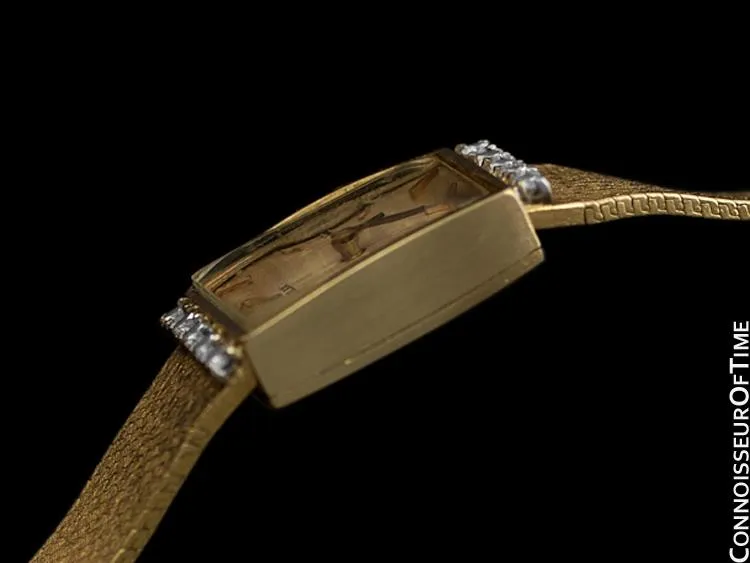 1980's Rolex Vintage Ladies Dress 14K Gold & Diamond Watch - Box & Papers