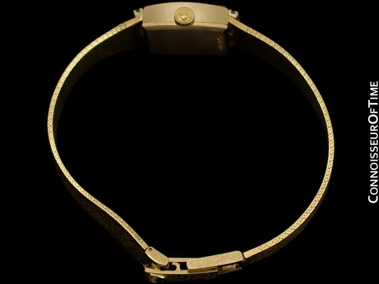 1980's Rolex Vintage Ladies Dress 14K Gold & Diamond Watch - Box & Papers