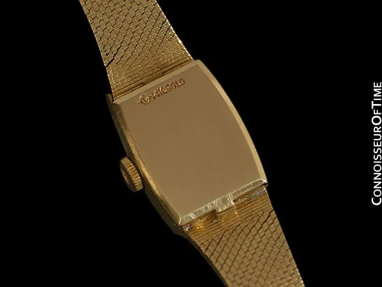1980's Rolex Vintage Ladies Dress 14K Gold & Diamond Watch - Box & Papers