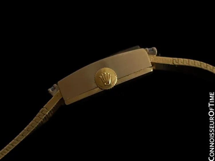 1980's Rolex Vintage Ladies Dress 14K Gold & Diamond Watch - Box & Papers