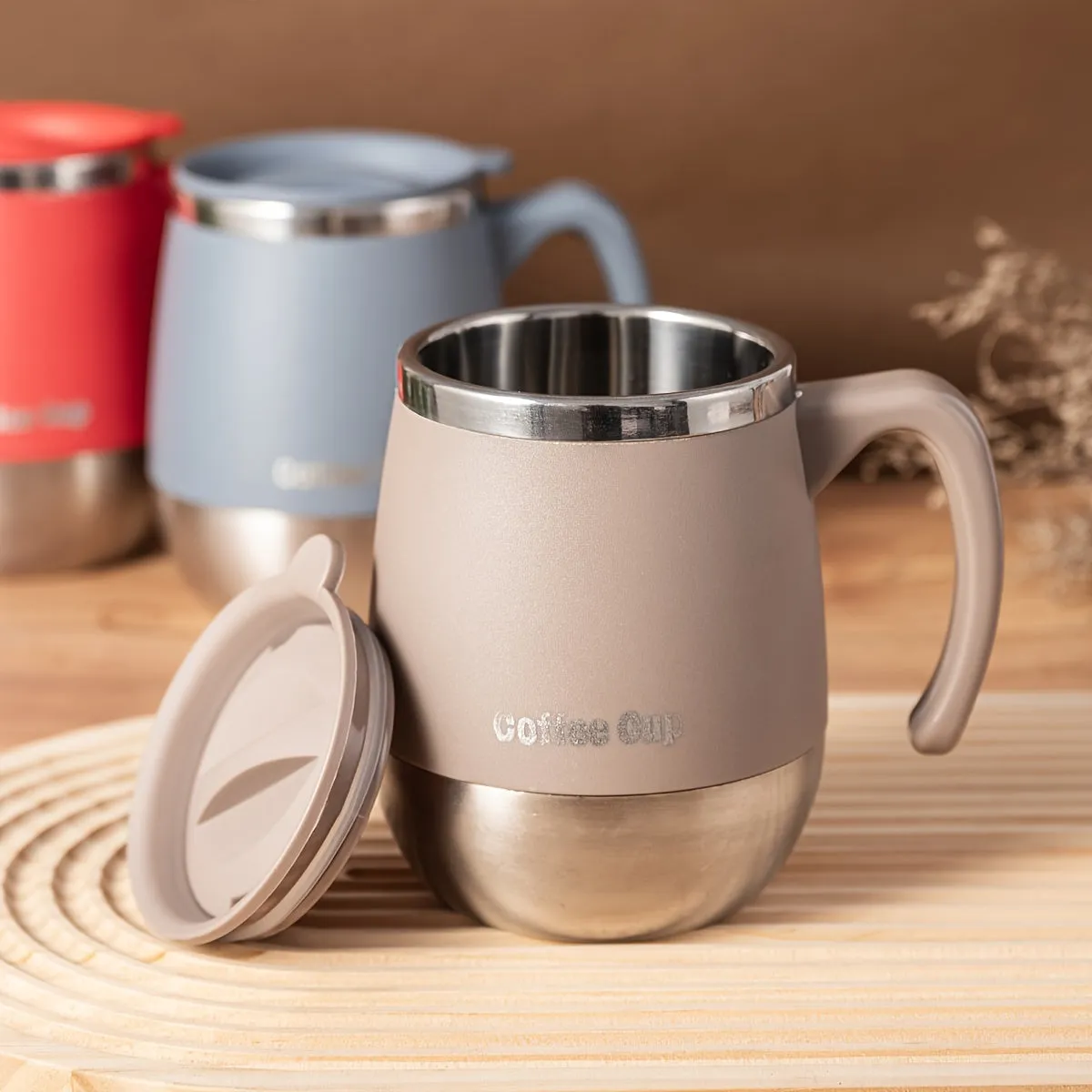 1pc 500ml Premium Insulated Stainless Steel Coffee Mug with Lid - Keeps Drinks Hot or Cold for Hours, Sweat-Free, Durable, and Easy to Clean - Ideal Gift for Home, Outdoor, Camping, Birthday, Holiday, Thanksgiving, and Christmas