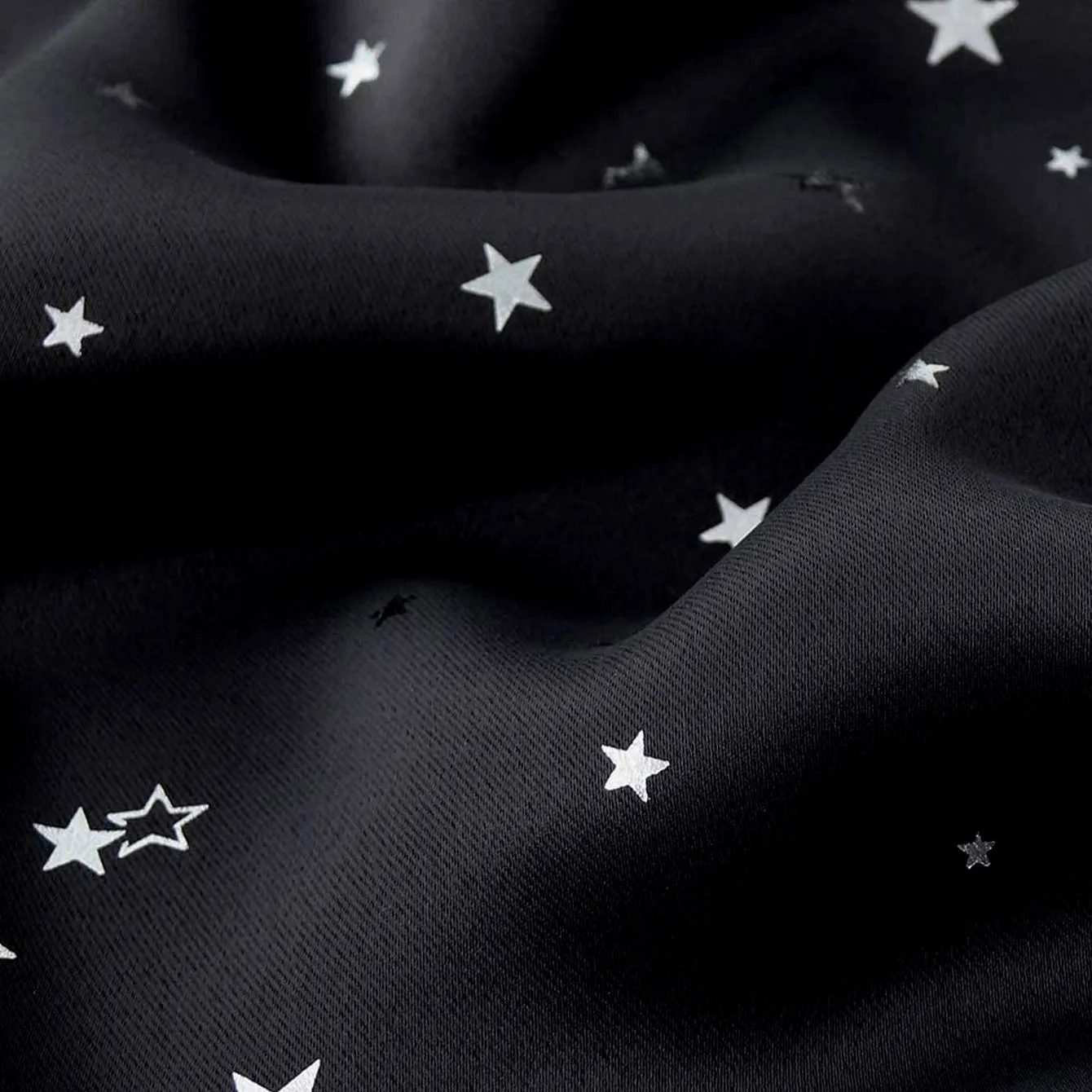 1pc Silvery Star Blackout Curtain, Thermal Insulated Twinkle Star Curtain, Grommet Top Window Treatment Drape For Bedroom Livingroom