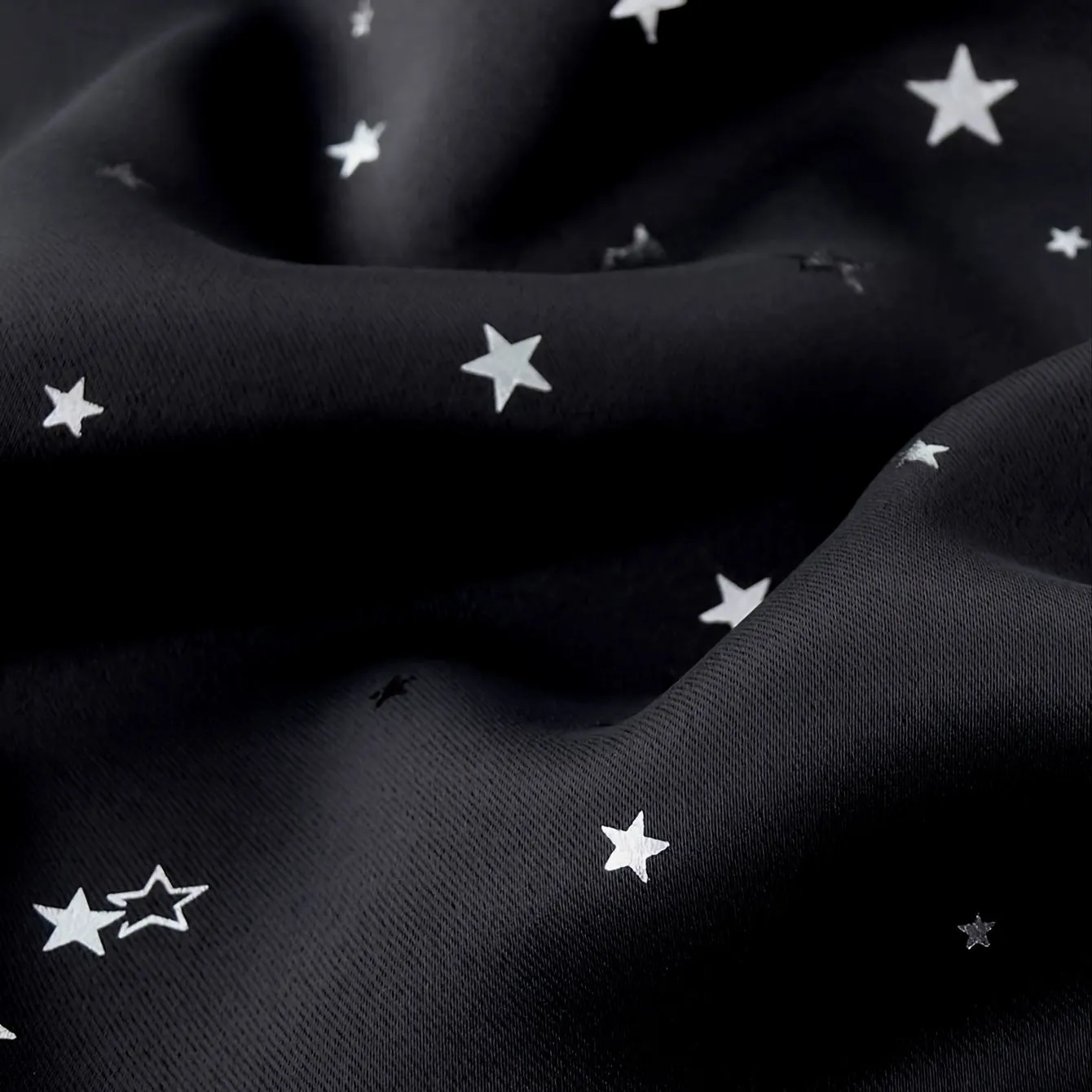 1pc Silvery Star Blackout Curtain, Thermal Insulated Twinkle Star Curtain, Grommet Top Window Treatment Drape For Bedroom Livingroom