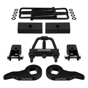 2003-2017 Chevrolet Express AWD Full Suspension Lift Kit with Rear Shock Mount Extenders and Tool (Square Bend U-Bolts)