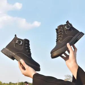 2019 Autumn Early Winter Shoes Women Flat Heel Boots Fashion Warm Women's Boots Woman Ankle Botas