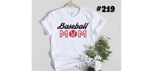 #219 Baseball Mom/black and red
