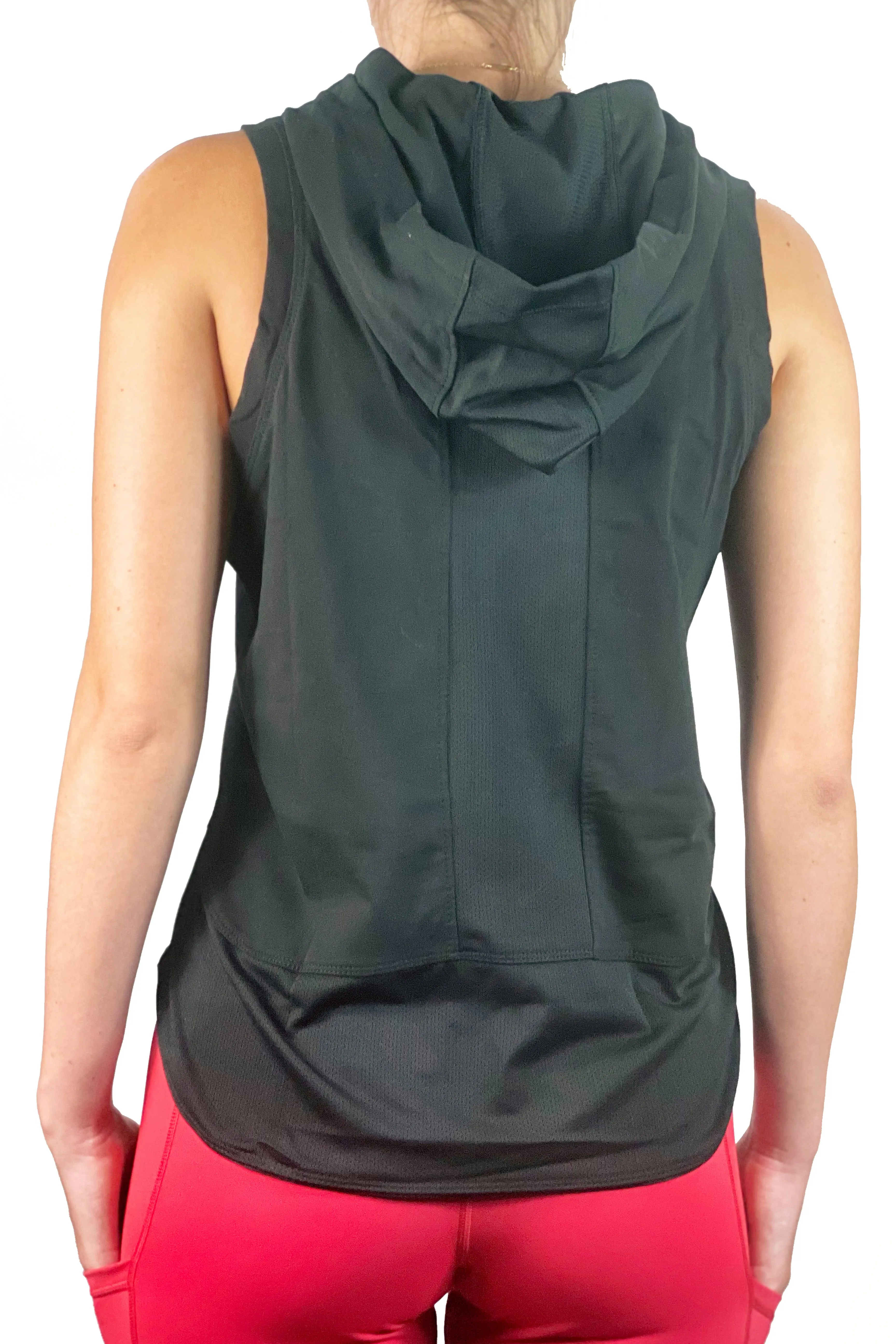 2403 -Ohio State "Buckeye Leaves" Lightweight Sleeveless Hoodie/Black - FINAL SALE
