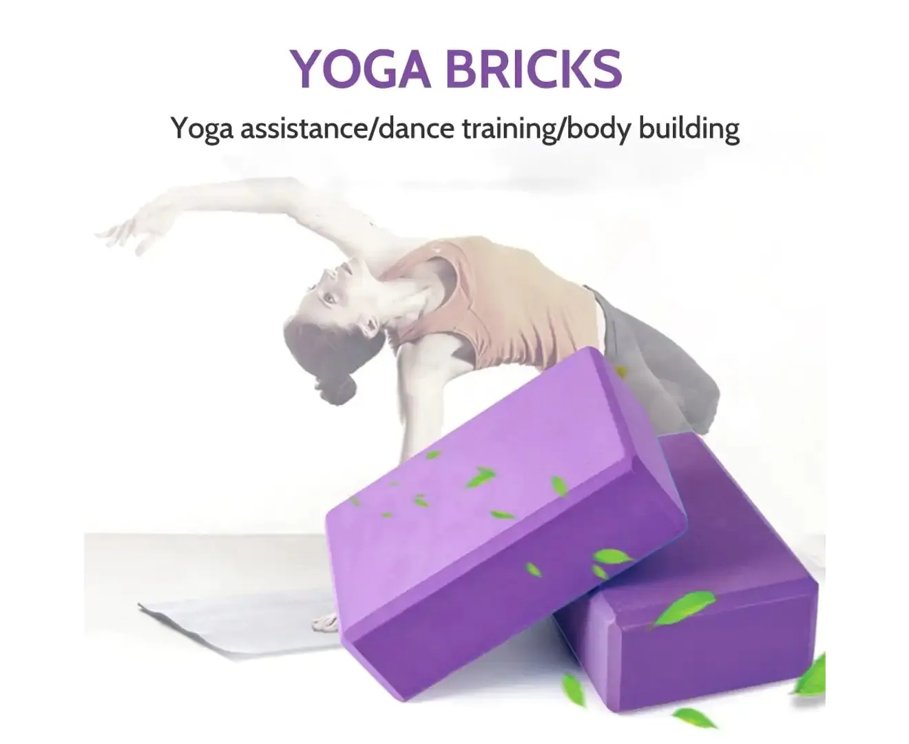 2PCS Yoga Foam Block Brick - Purple