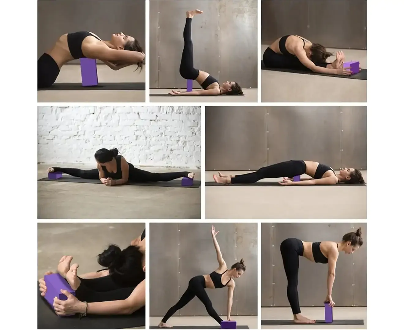 2PCS Yoga Foam Block Brick - Purple