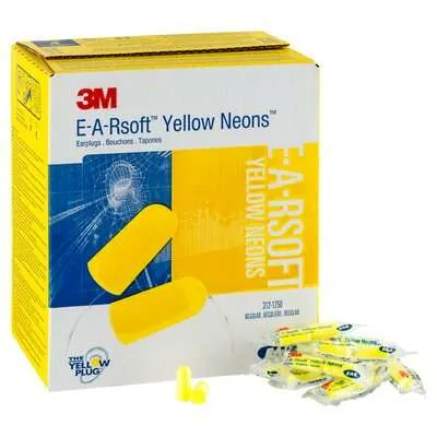 3M E-A-Rsoft™ Yellow Neons™ Uncorded Earplugs, Poly Bag 312-1250