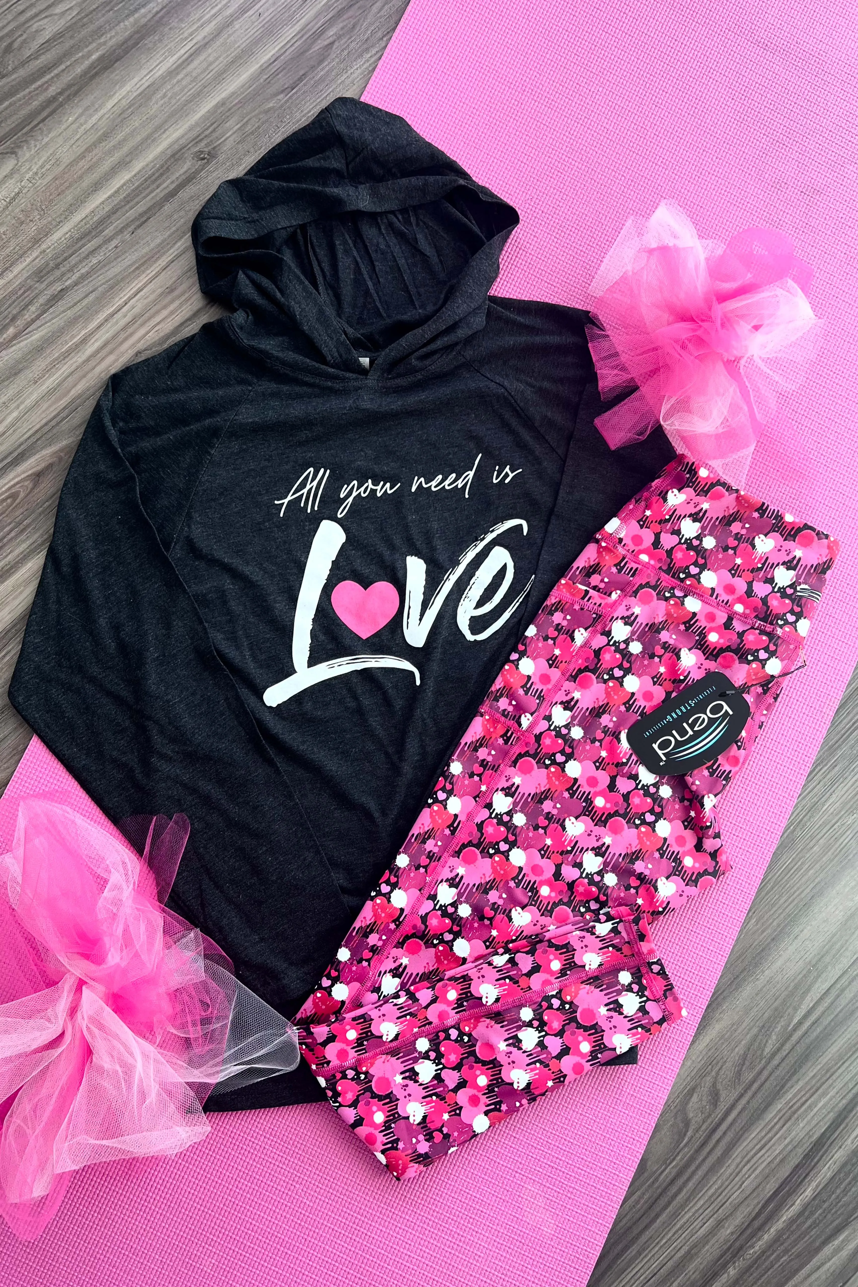5104 - "All You Need Is Love" Unisex Lightweight Hoodie - Black