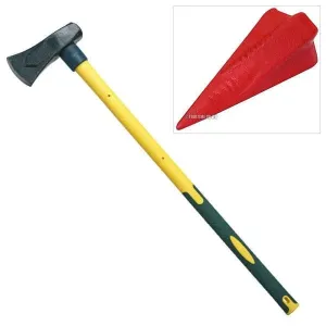6LB WOOD SPLITTING MAUL AXE FIBREGLASS SHAFT ANTI-JAM HEAD   LOG BOMB WEDGE