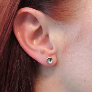 6mm Silver Cup Earrings