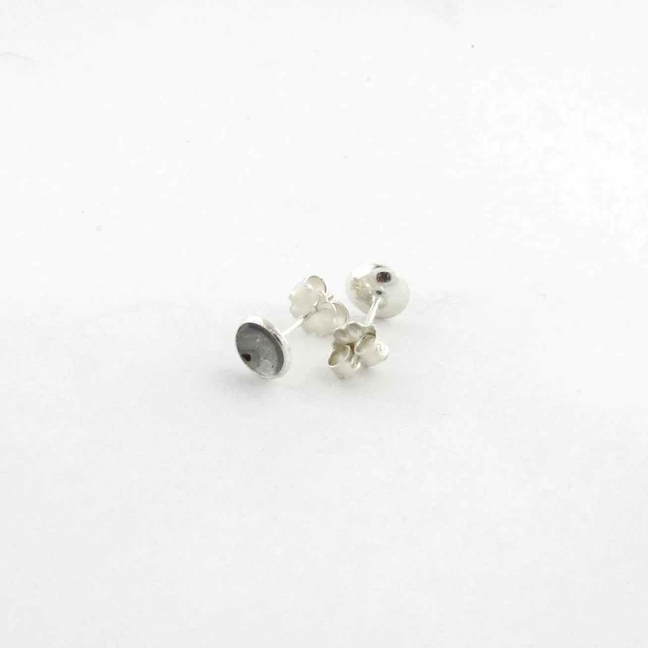 6mm Silver Cup Earrings