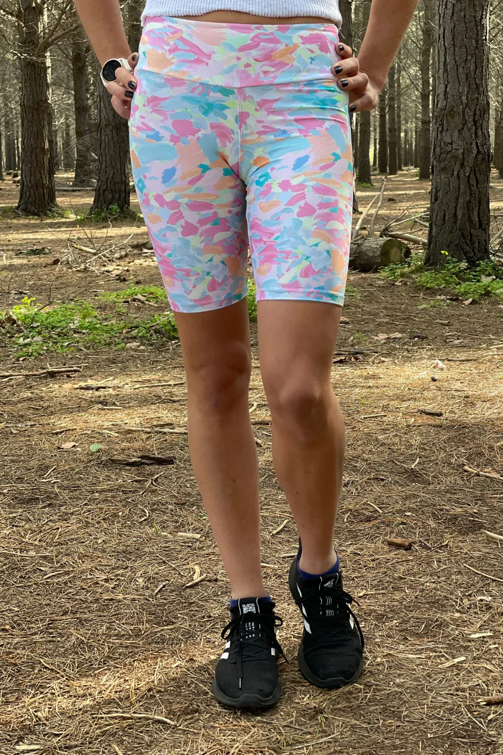 7" Brush Stroke Biker Shorts