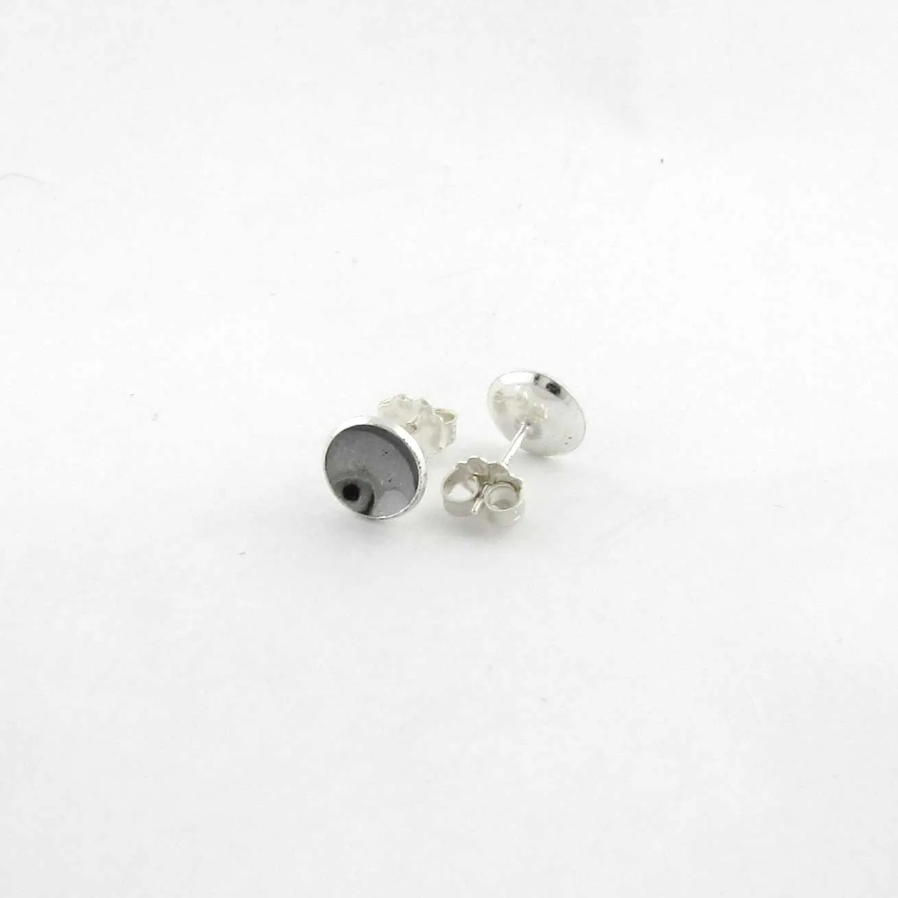 8mm Silver Cup Earrings