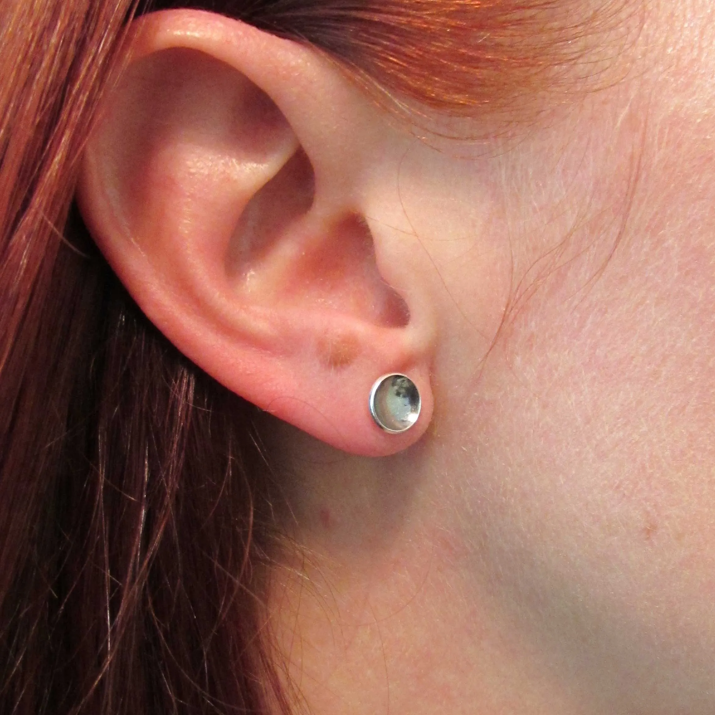 8mm Silver Cup Earrings