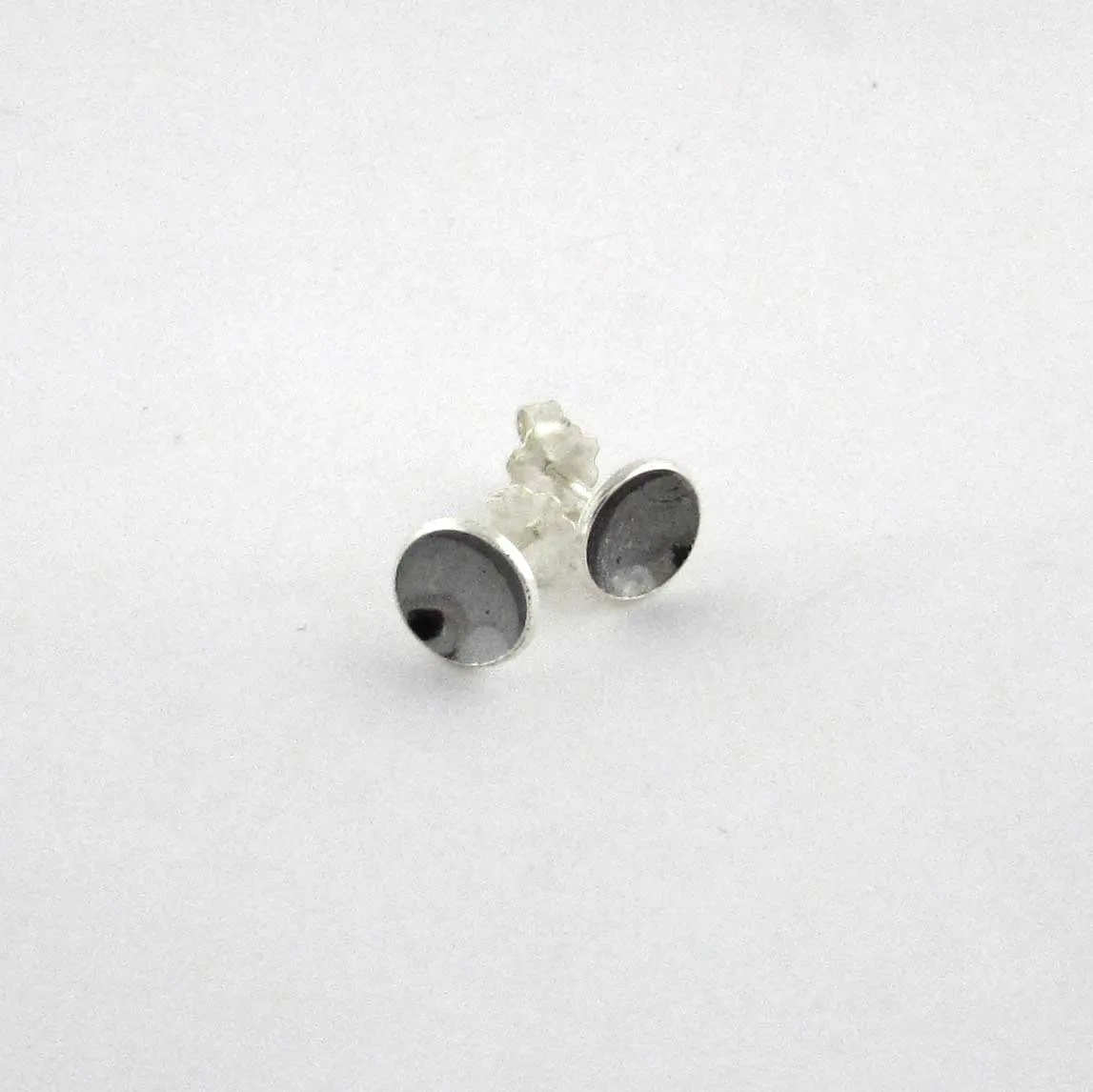 8mm Silver Cup Earrings