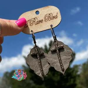 A Rare Bird - Copper Cross Earrings