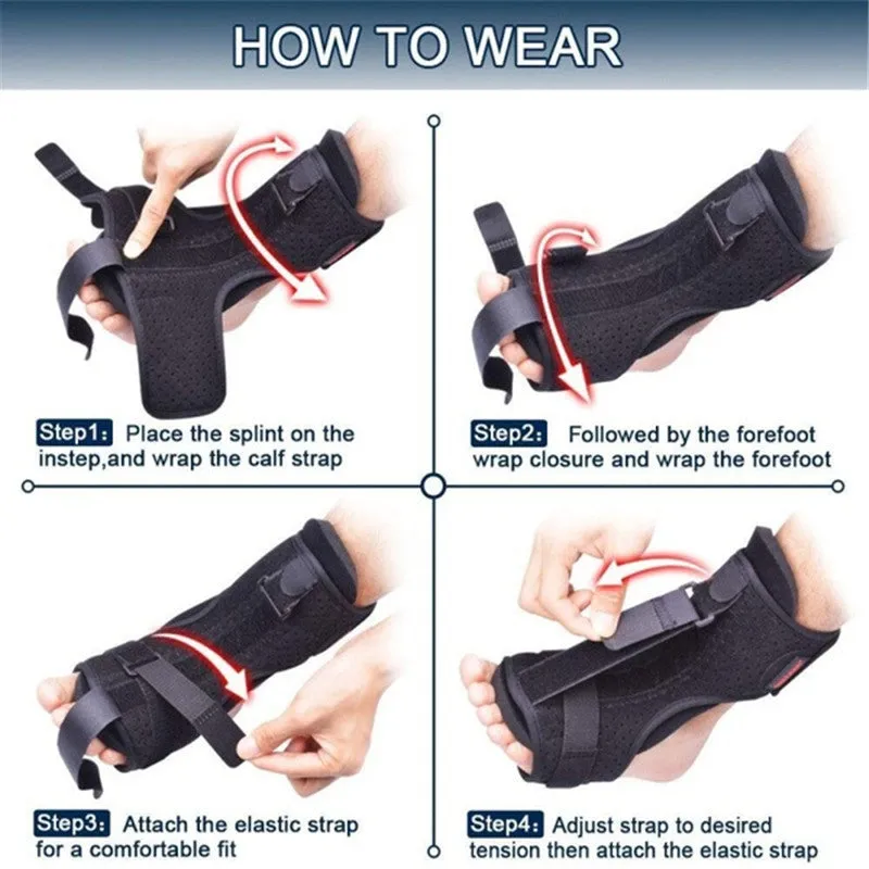 Adjustable Plantar Fasciitis Night Foot Splint Drop Orthotic Brace Elastic Dorsal Night Splint