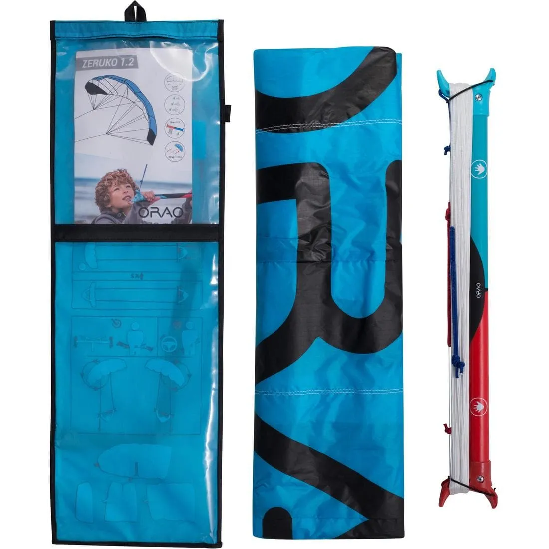 AILE DE TRACTION 1.2m2   barre bleue