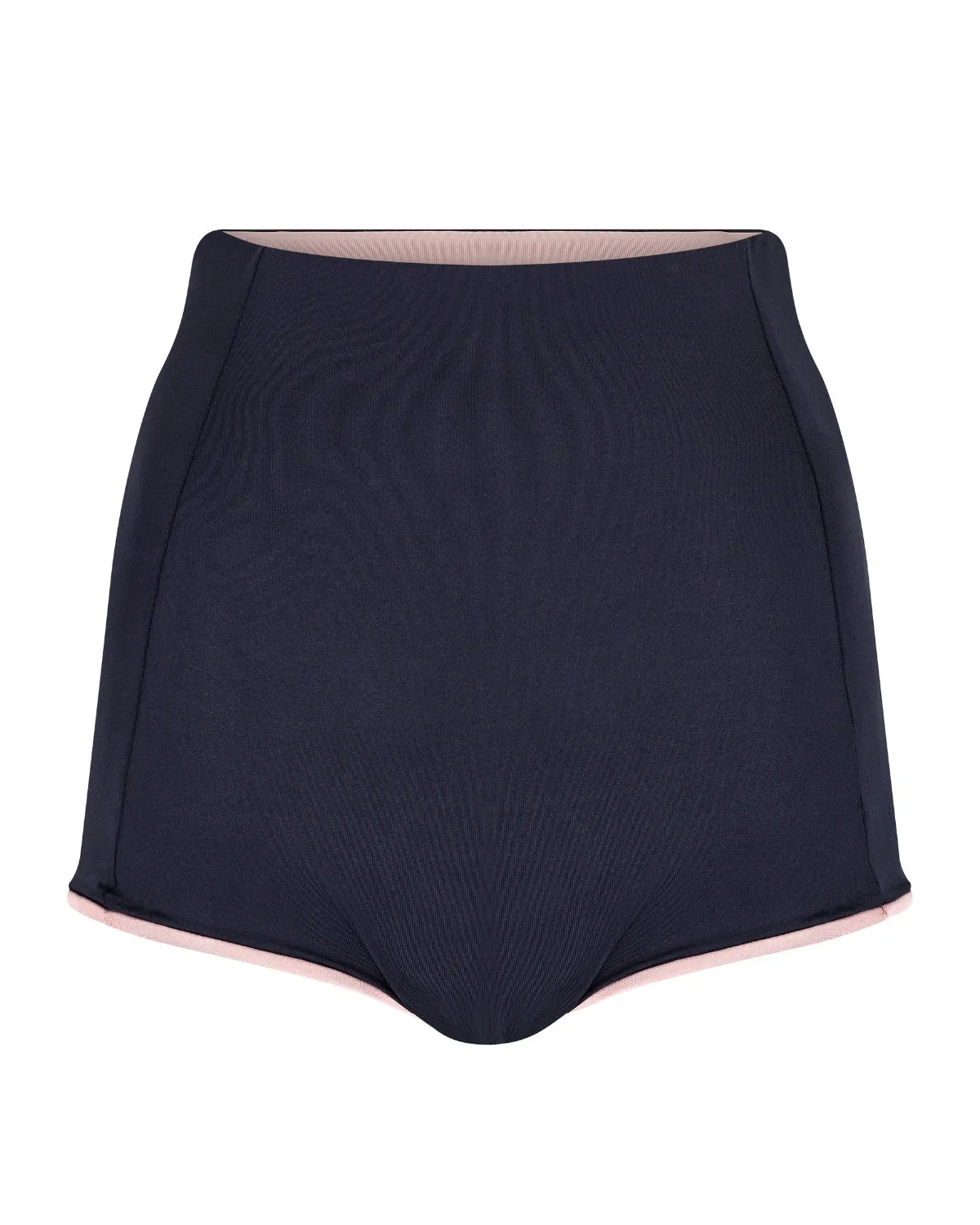 All Day High-Waisted Bikini Bottom - Misty Rose / Volcanic Black