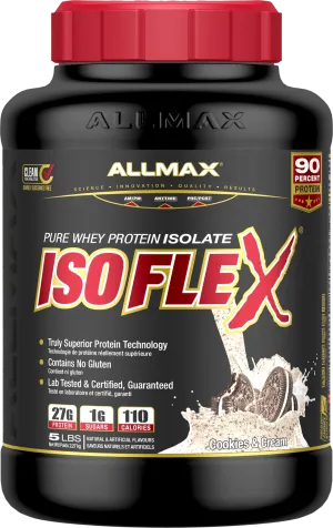 ALLMAX IsoFlex Pure Whey Protein Isolate - Cookies & Cream (5 lbs)