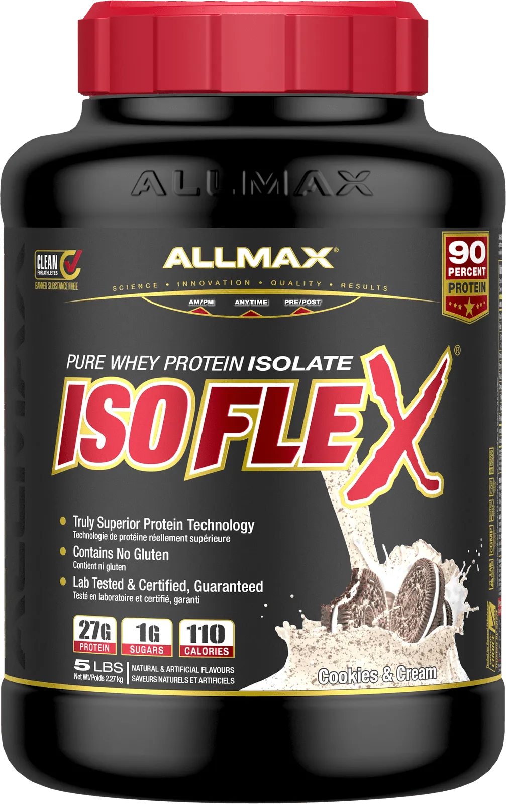 ALLMAX IsoFlex Pure Whey Protein Isolate - Cookies & Cream (5 lbs)