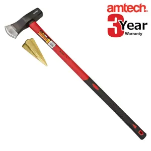 AM-TECH 6lb WOOD SPLITTING MAUL AXE FIBREGLASS SHAFT & LOG BOMB 3 YEAR WARRANTY