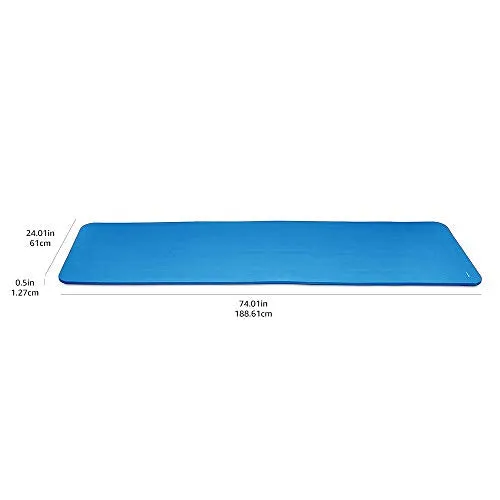 AmazonBasics 13mm Extra Thick Yoga and Exercise Mat with Carrying Strap, Blue