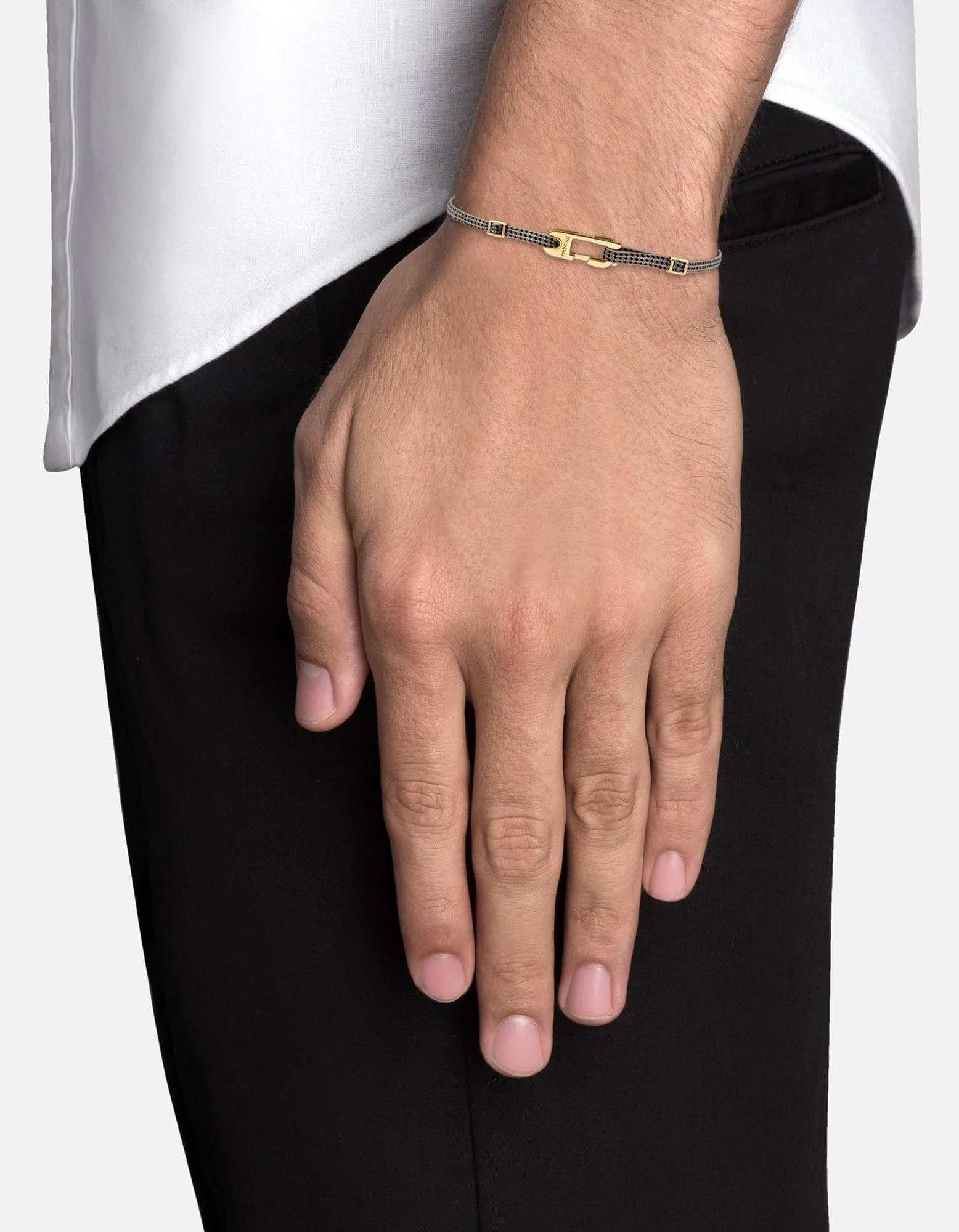 Annex Pull Bracelet, Gold Vermeil/Sand/Black