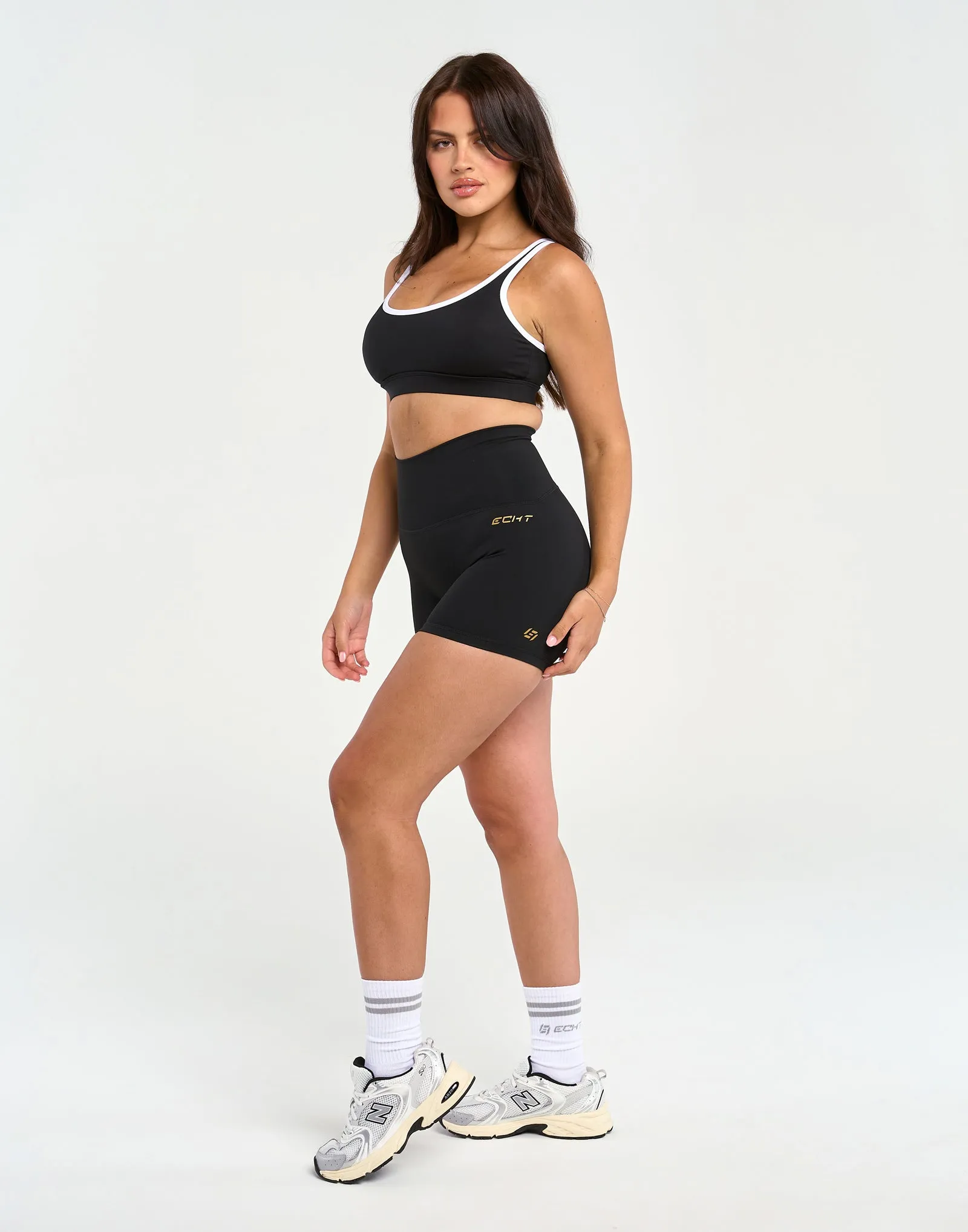 Asymmetric Sports Bra - Black