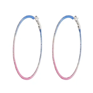 Aurora Nights Arc Diamond Hoop Earrings