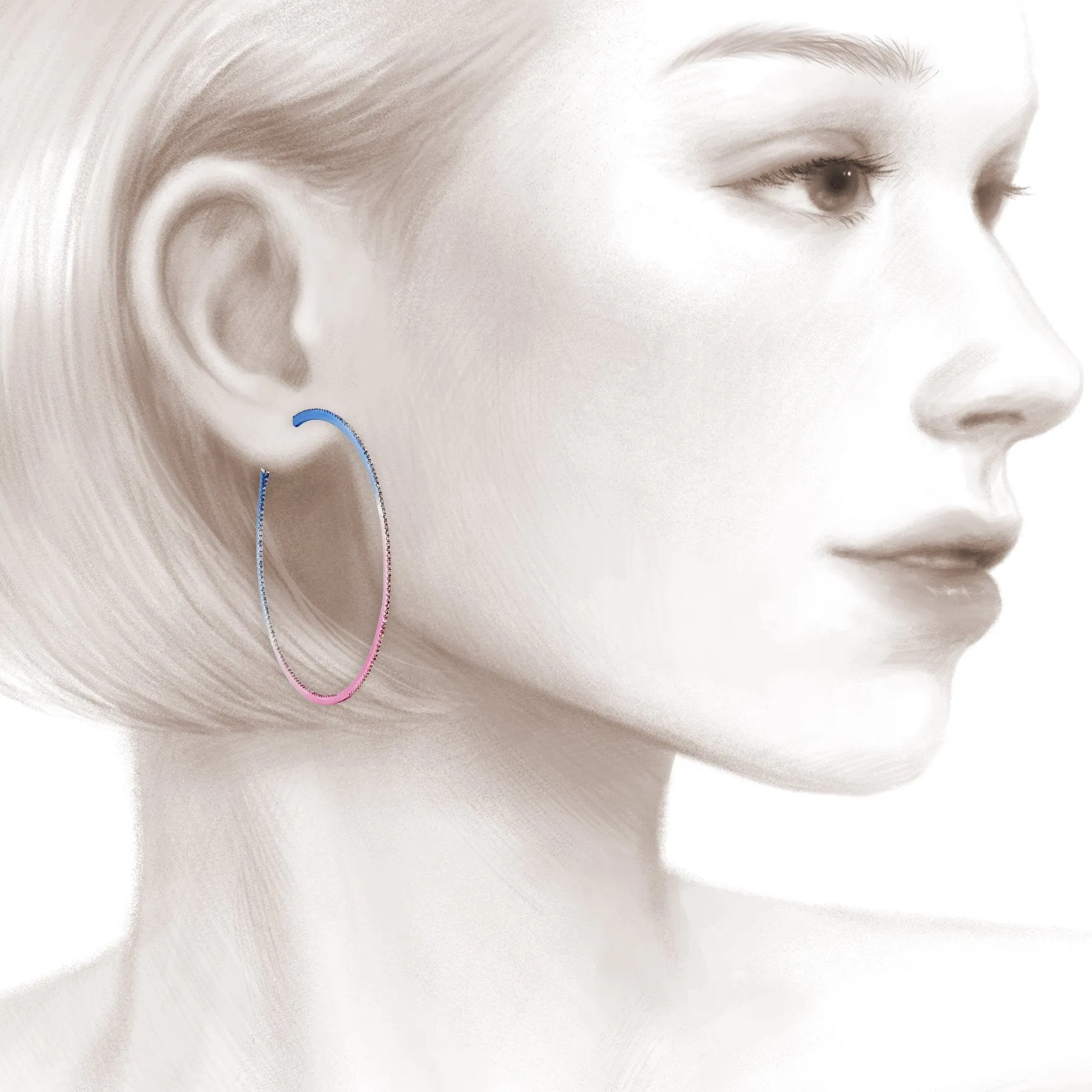 Aurora Nights Arc Diamond Hoop Earrings