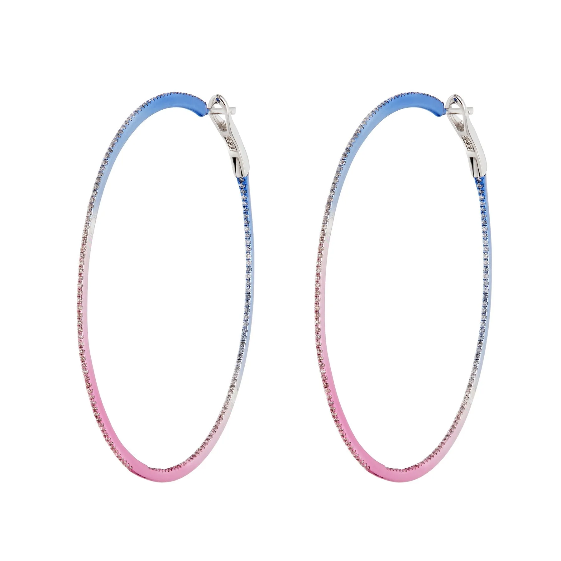 Aurora Nights Arc Diamond Hoop Earrings