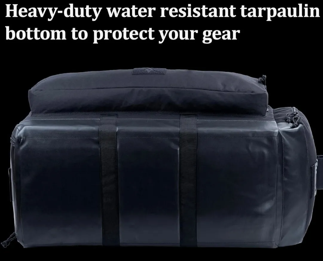 BACKFERRY Large Duffle Bag Duffel Pack with Backpack Shoulder Straps and Shoes Compartment 105L for Sports Travel Hunting Camping.